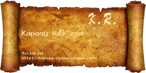 Kaposy Rózsa névjegykártya