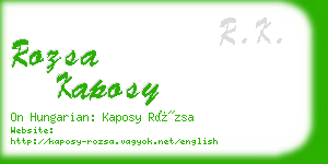 rozsa kaposy business card